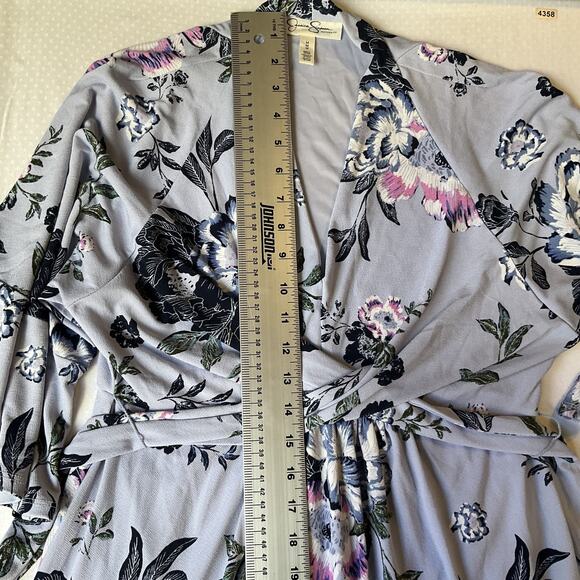 Jessica Simpson Maternity Women Maxi Dress M Lavender Floral Wrap 3/4 Sleeve - Picture 6 of 10